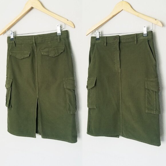 Aritzia Wilfred Free Havasu Cargo Skirt 2 Olive Army Green Mid Rise Pockets $110 - Picture 16 of 16